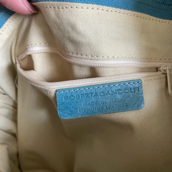 Teal Leather Bow-Front Shoulder Bag - Picture 5 of 10